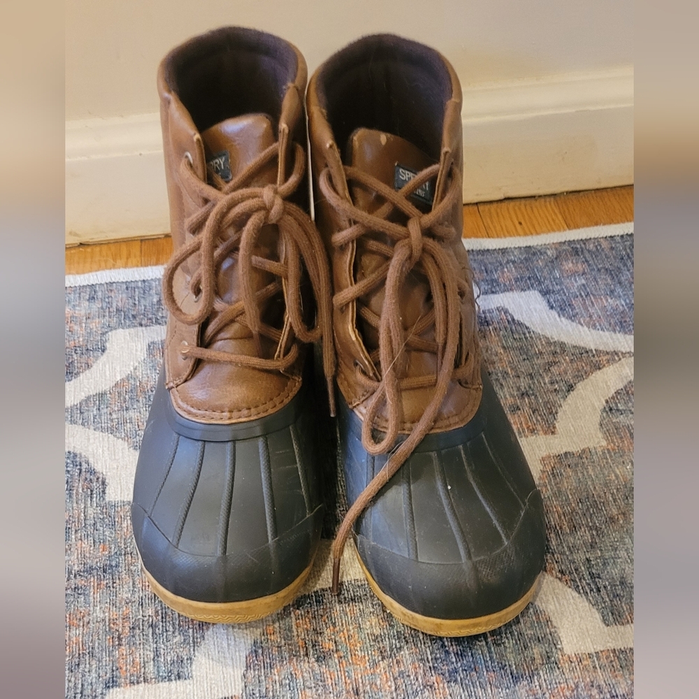 Sperry Brown and Black Youth Duck Boots